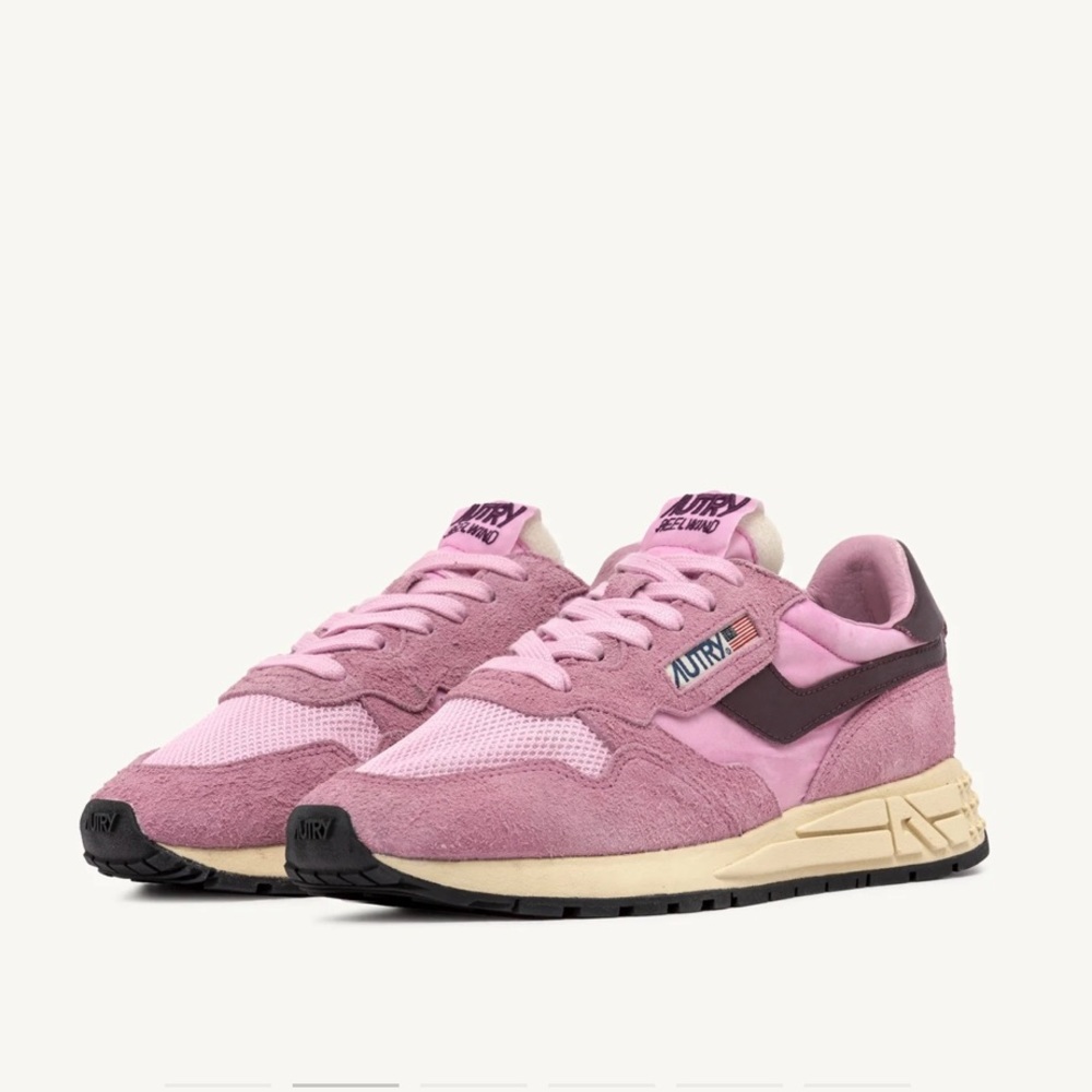 Autry USA REELWIND LOW SNEAKERS IN ROSEATE AND ROSE SUEDE AND NYLON